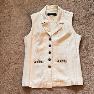Jennifer Jeffries Vintage Women’s off-white Cotton Vest with textured panels